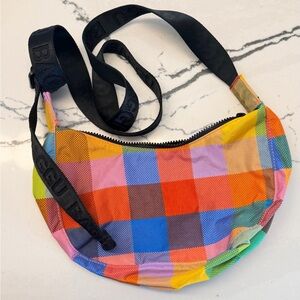BAGGU x UO Small Crescent in Madras New Without Tags